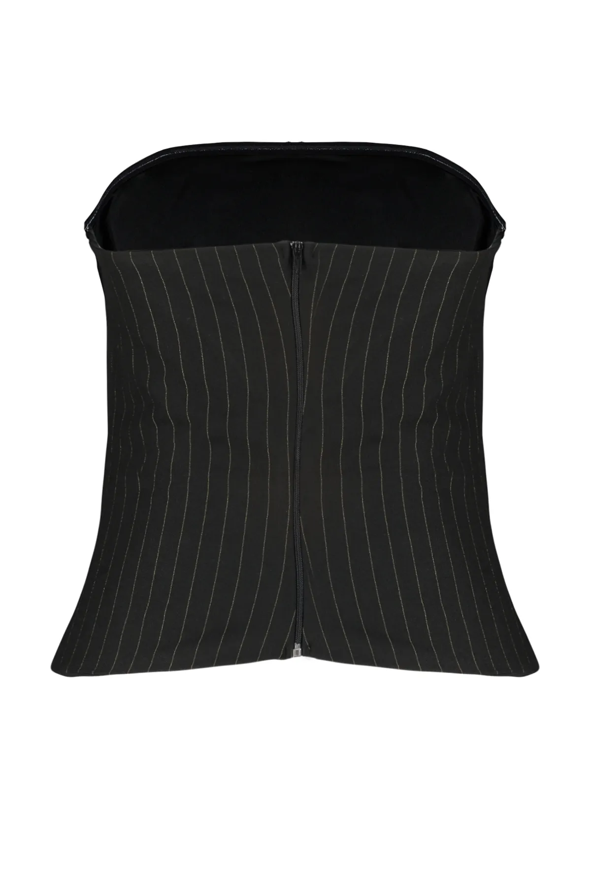 Trendyol Collection  Schwarzes, figurbetontes, glänzendes Crop-Bustier TPRAW24BS00020