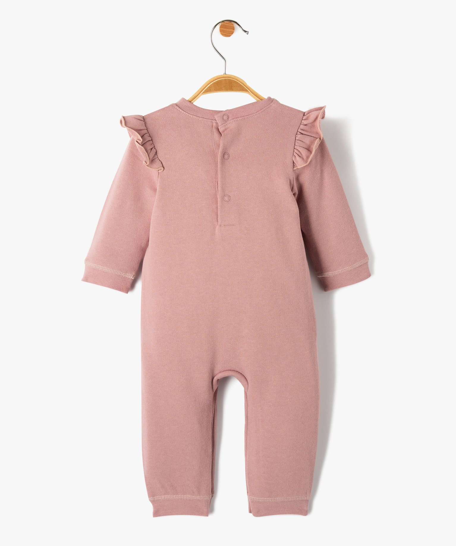 Pyjama bébé en jersey imprimé à volants rose | GEMO