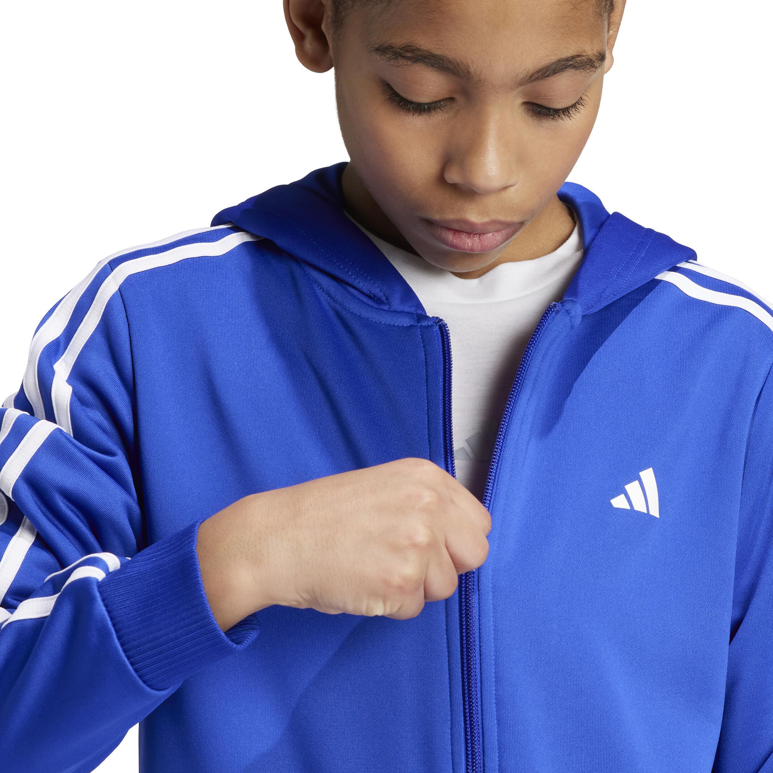 Training Essentials 3 Stripes Sweatjacke Kinder - Blau, Weiß