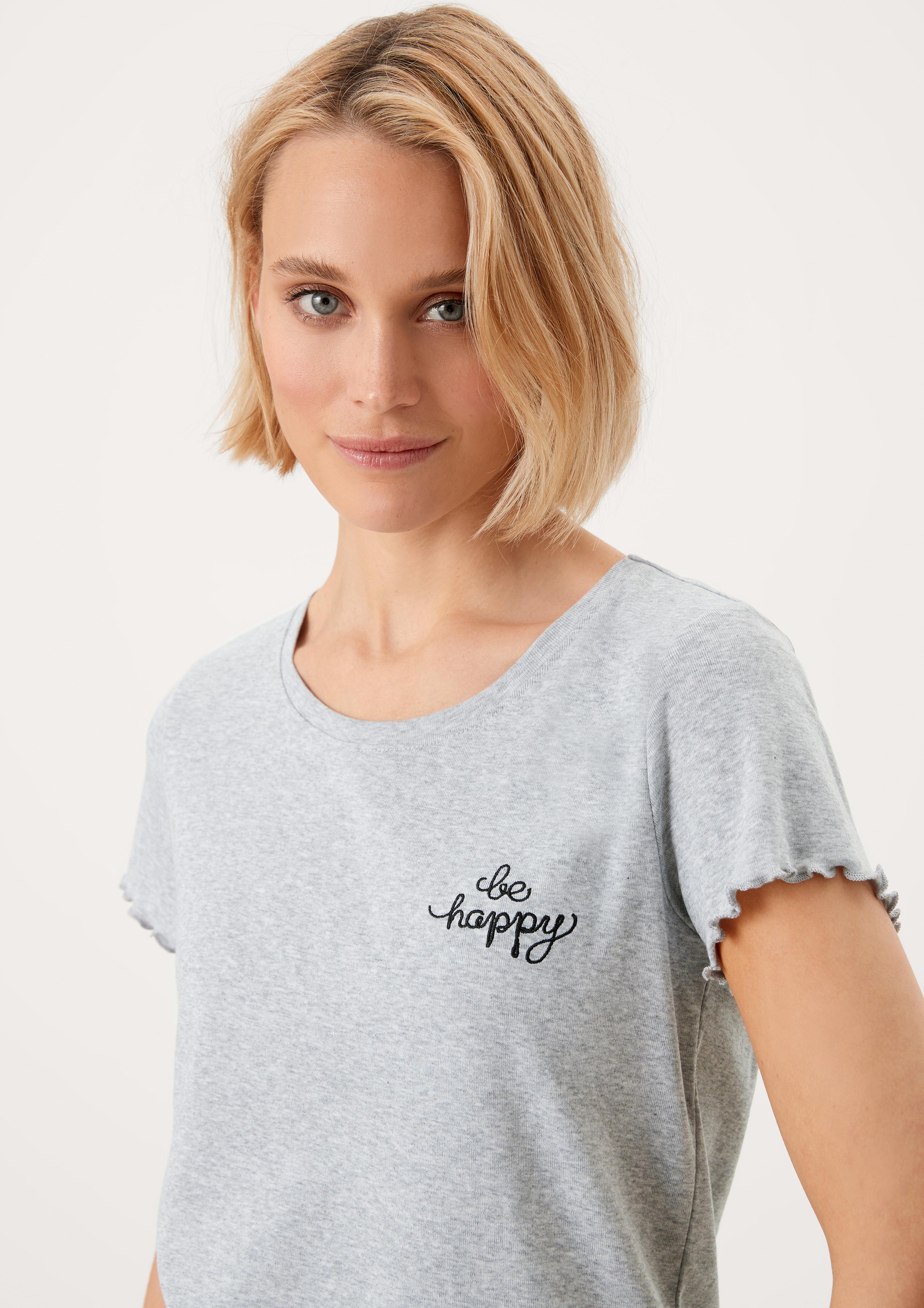 Pyjamashirt mit Wellensaum  6006120-9400