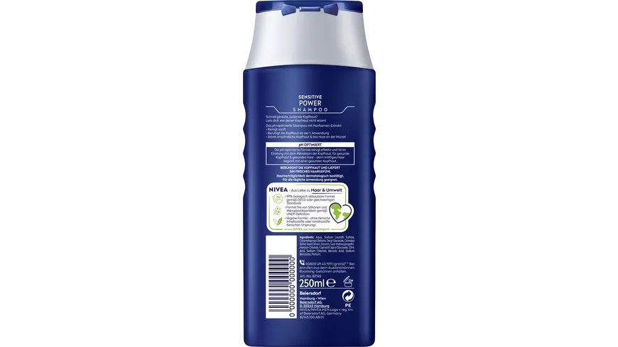 NIVEA MEN Sensitive Power Shampoo 250 ml