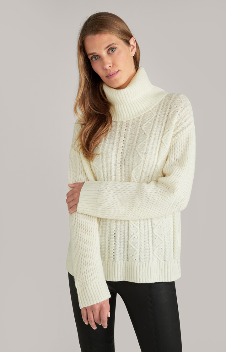 Rollkragen-Pullover in Creme