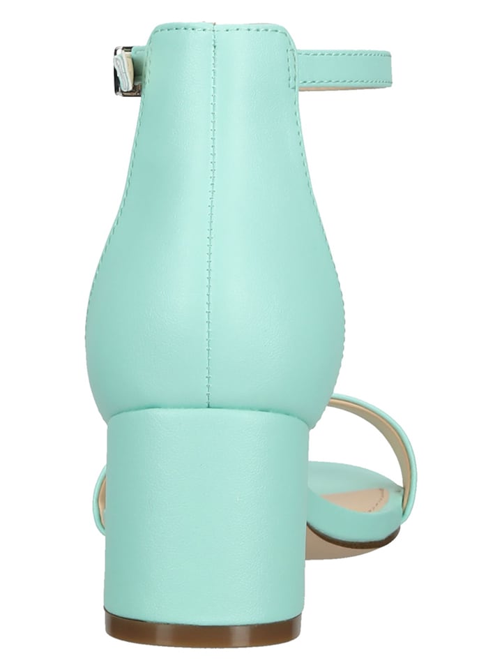 Steve Madden Leder-Sandaletten in Türkis günstig kaufen