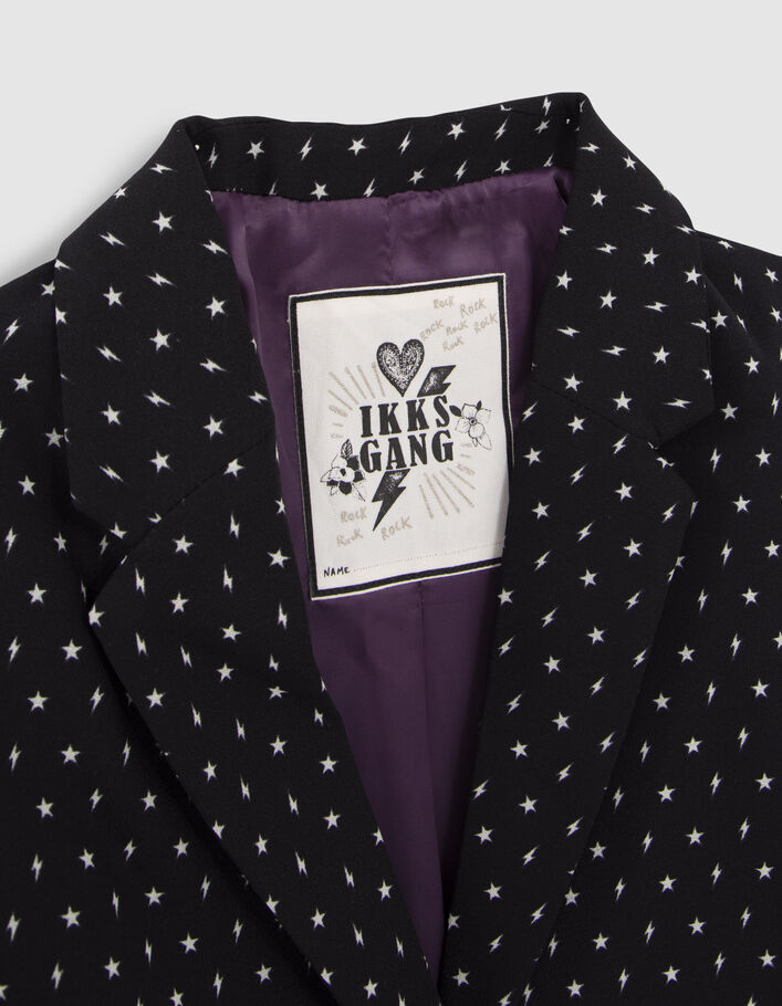 Veste noire imprimé minimaliste fille