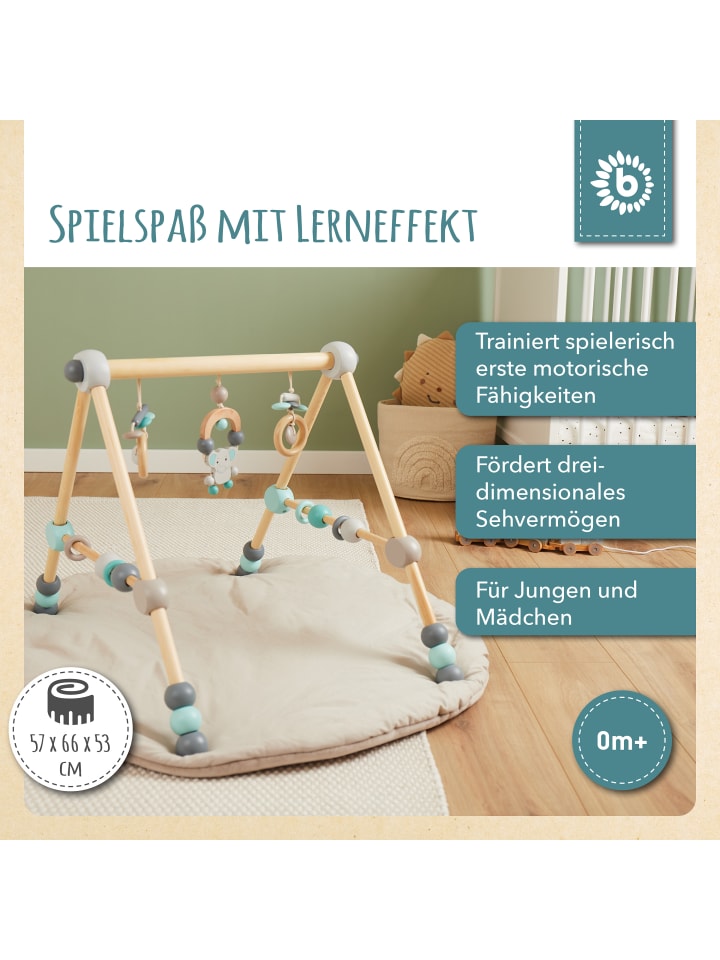 Bieco Spielwaren Spielbogen aus Holz Höhenverstellbar - ab Geburt in Blau günstig kaufen onesize
