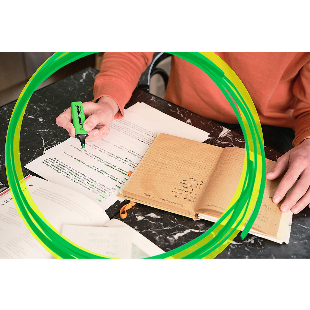 Textmarker BOSS ORIGINAL Snooze One Edition. 23 Farben im Tischset