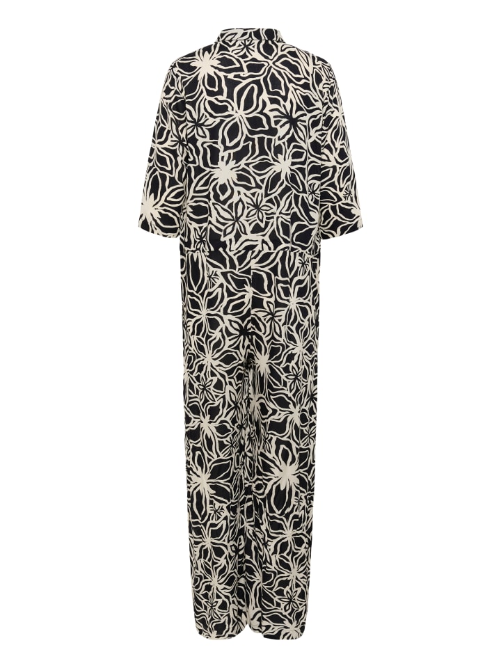 Kaffe Overall KAsanne in Black / Light Beige Flower günstig kaufen