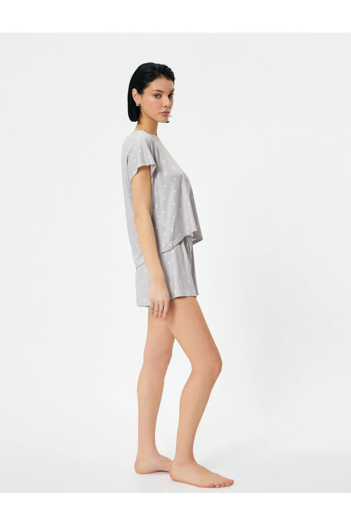 Koton  Pyjamahose Shorts mit elastischem Bund und Punkten