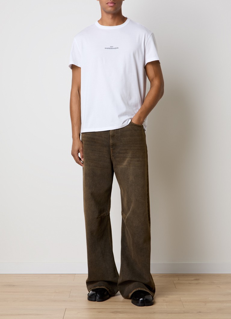 MM6 Wide leg jeans with colored wash