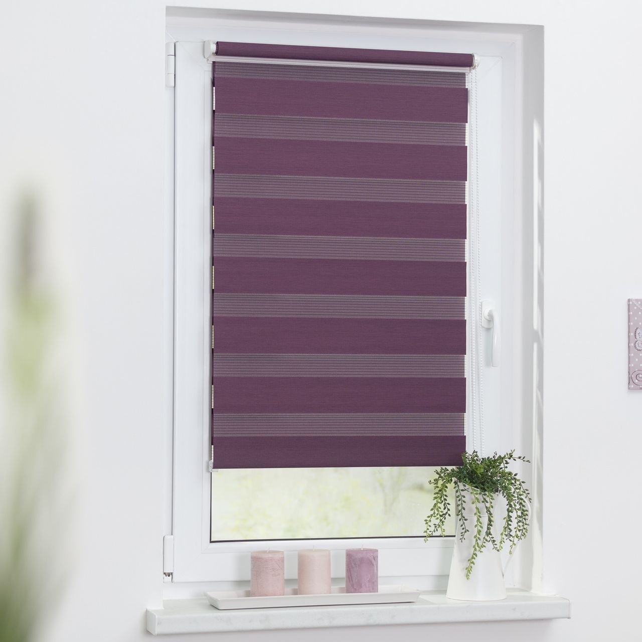 Lichtblick Duo-Rollo Klemmfix, ohne Bohren - Brombeer, 100 cm x 150 cm (B x L)