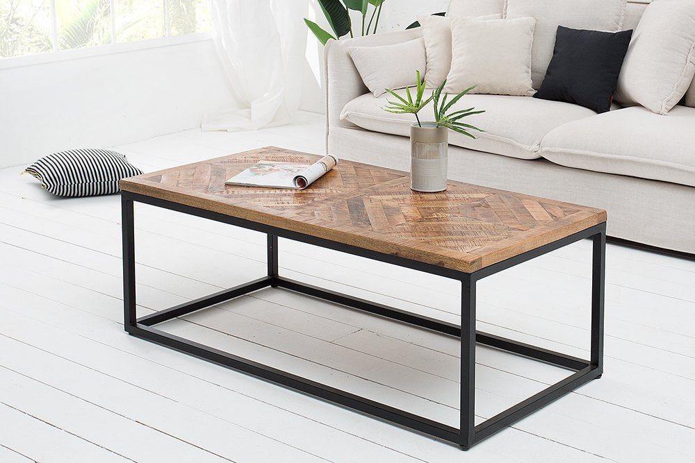 riess-ambiente Couchtisch INFINITY HOME 100cm natur, Wohnzimmer · Massivholz · eckig · Industrial · Metall
