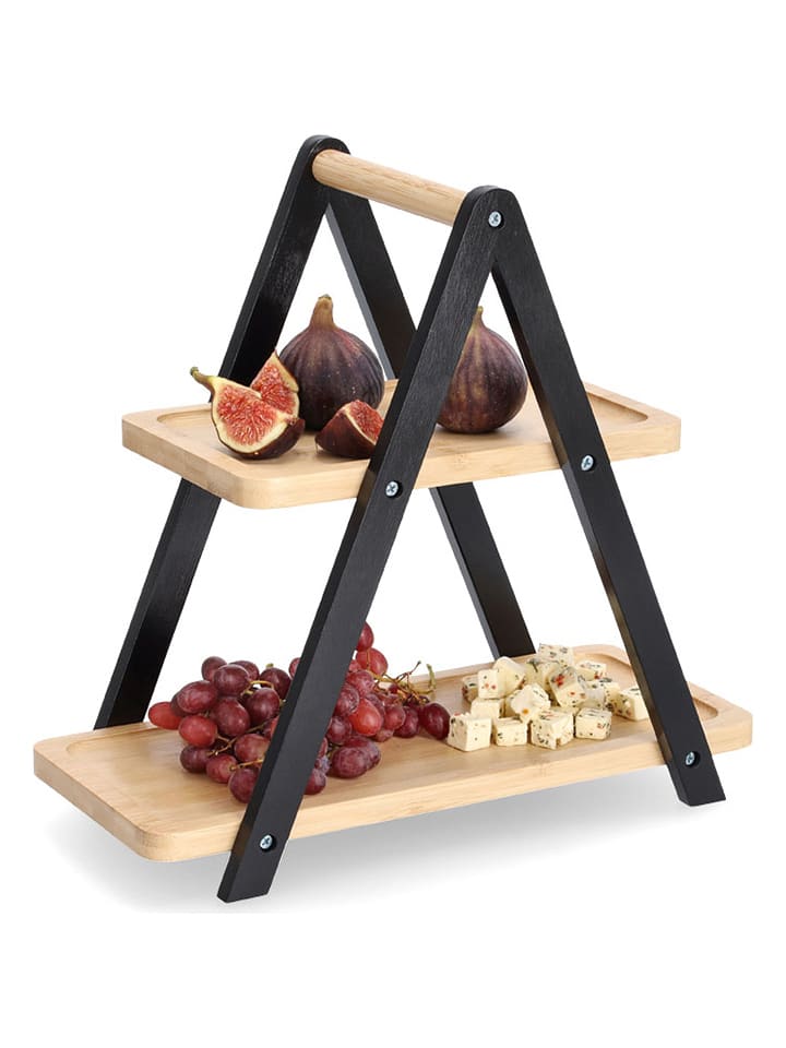 Zeller Etagere Natur/ Schwarz - (B)34 x (H)32 x (T)17,2 cm günstig kaufen onesize