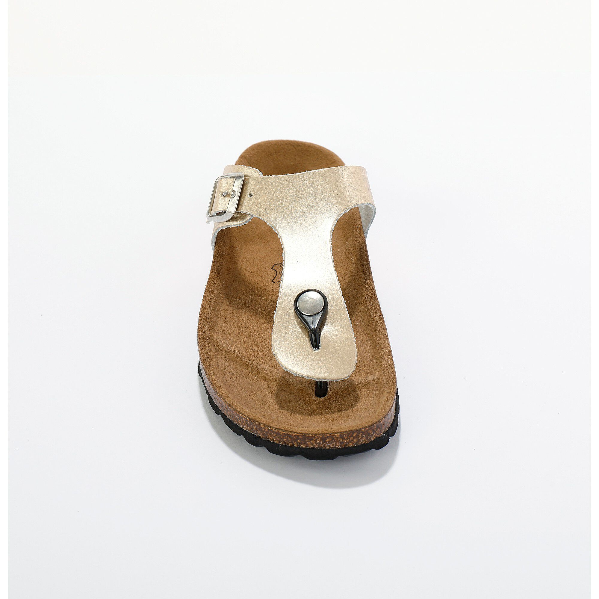 Sandales entredoigts cuir à boucle réglable