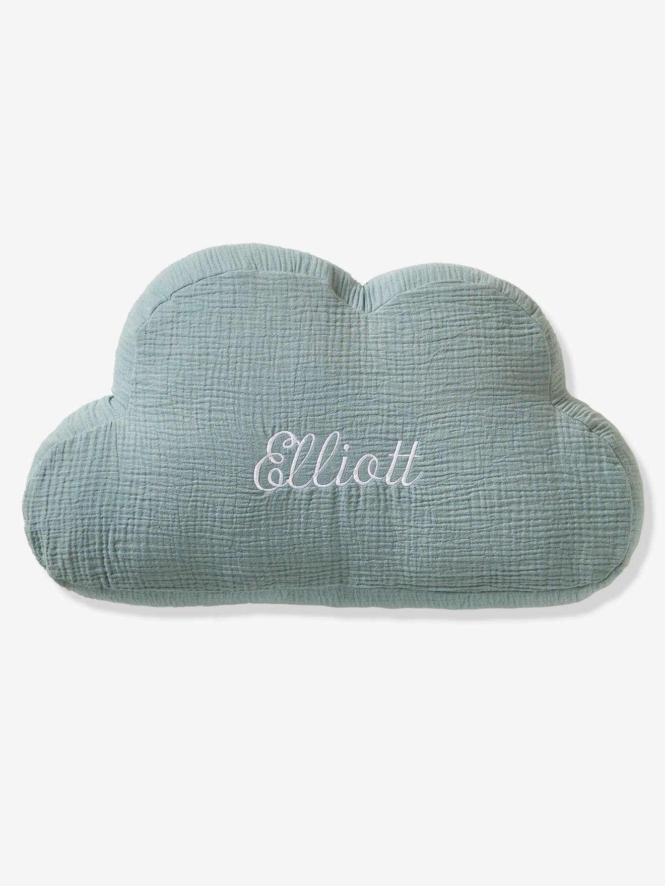 Coussin personnalisable gaze de coton Nuage moutarde