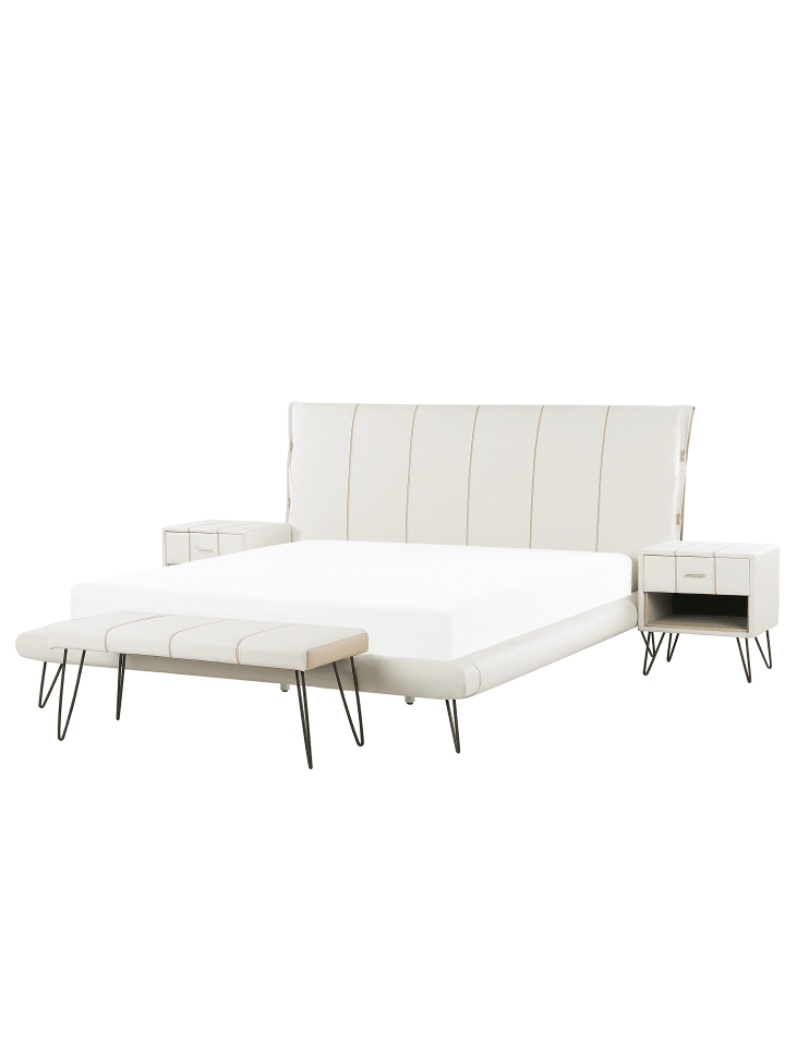 Beliani 4-tlg Schlafzimmer Set BETIN in Weiß günstig kaufen onesize