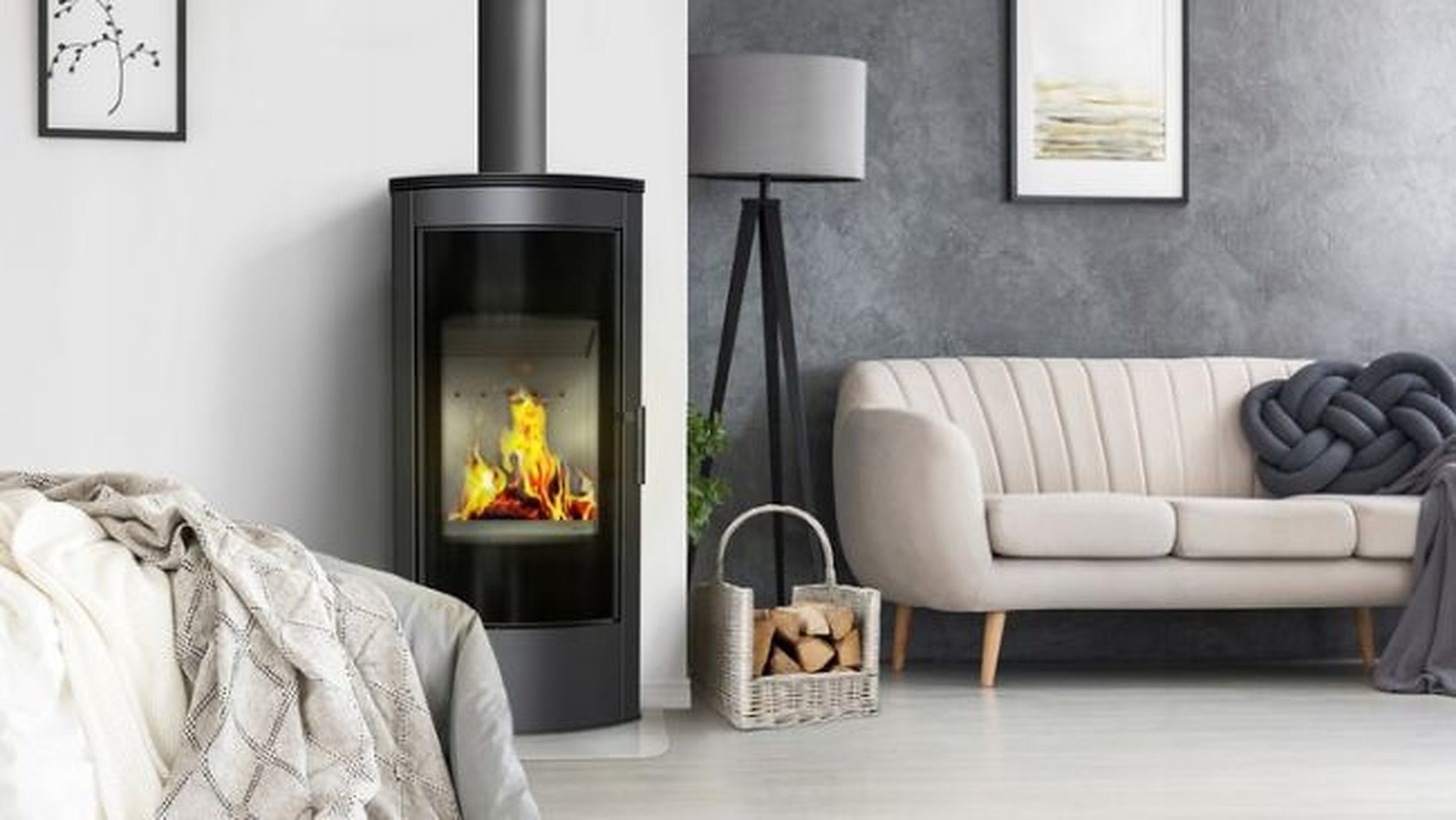 Kratki Festbrennstoffherd HERD TITAN GLAS Panorama 11 Kw 113,7x53x47,5 cm (H,B,T), (2-tlg)