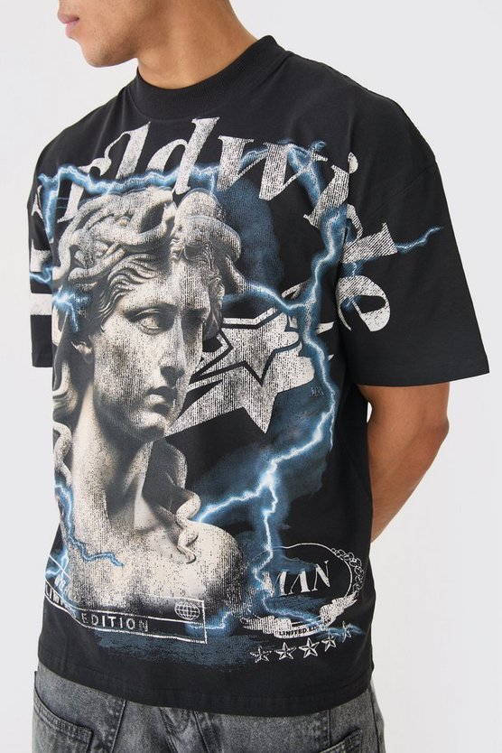 Oversize T-Shirt mit Renaissance-Print