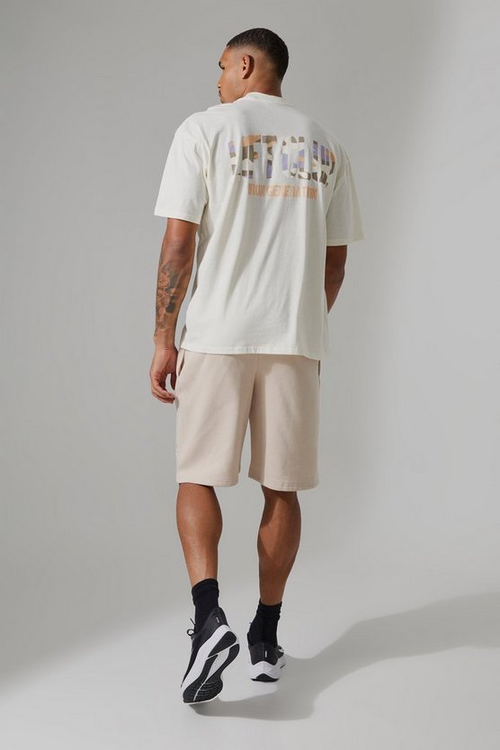 Tall Oversize Camouflage T-Shirt mit Active Print