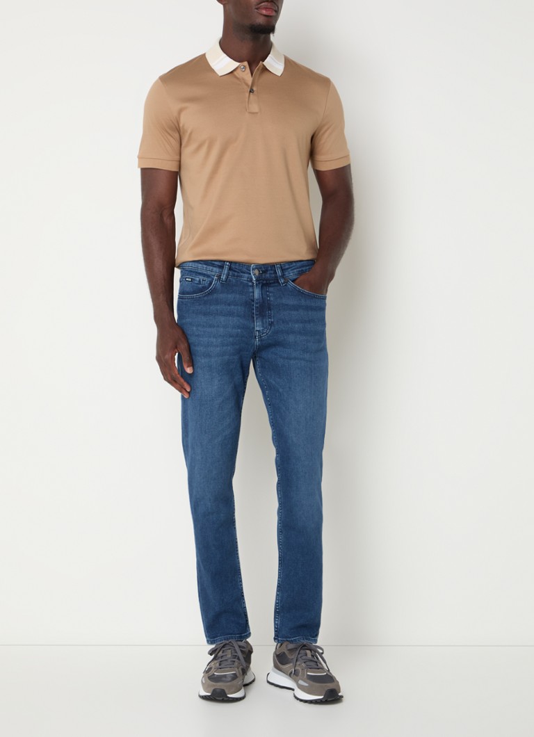 Blugi HUGO BOSS H-Re.Maine Slim-Fit, Decolorare Medie