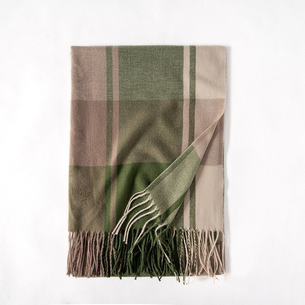 XDeer Wollschal Damen Schal,kuschelweich Karo,Winter Schal Poncho Qualität mit Fransen, Damen Halstuch Geschenk für Frauen in verschiedenen Farben