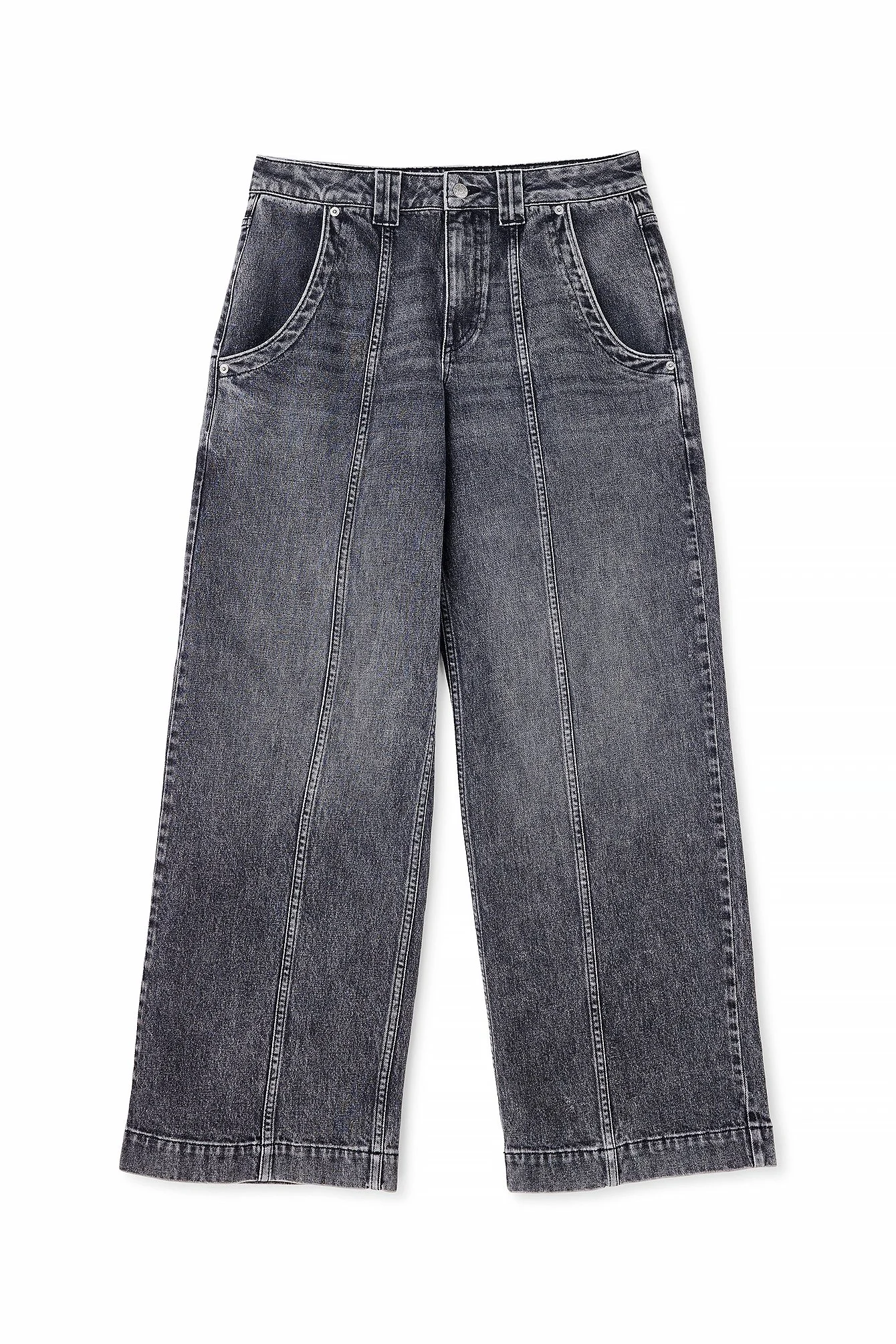 Tief geschnittene Jeans mit Taschendetail