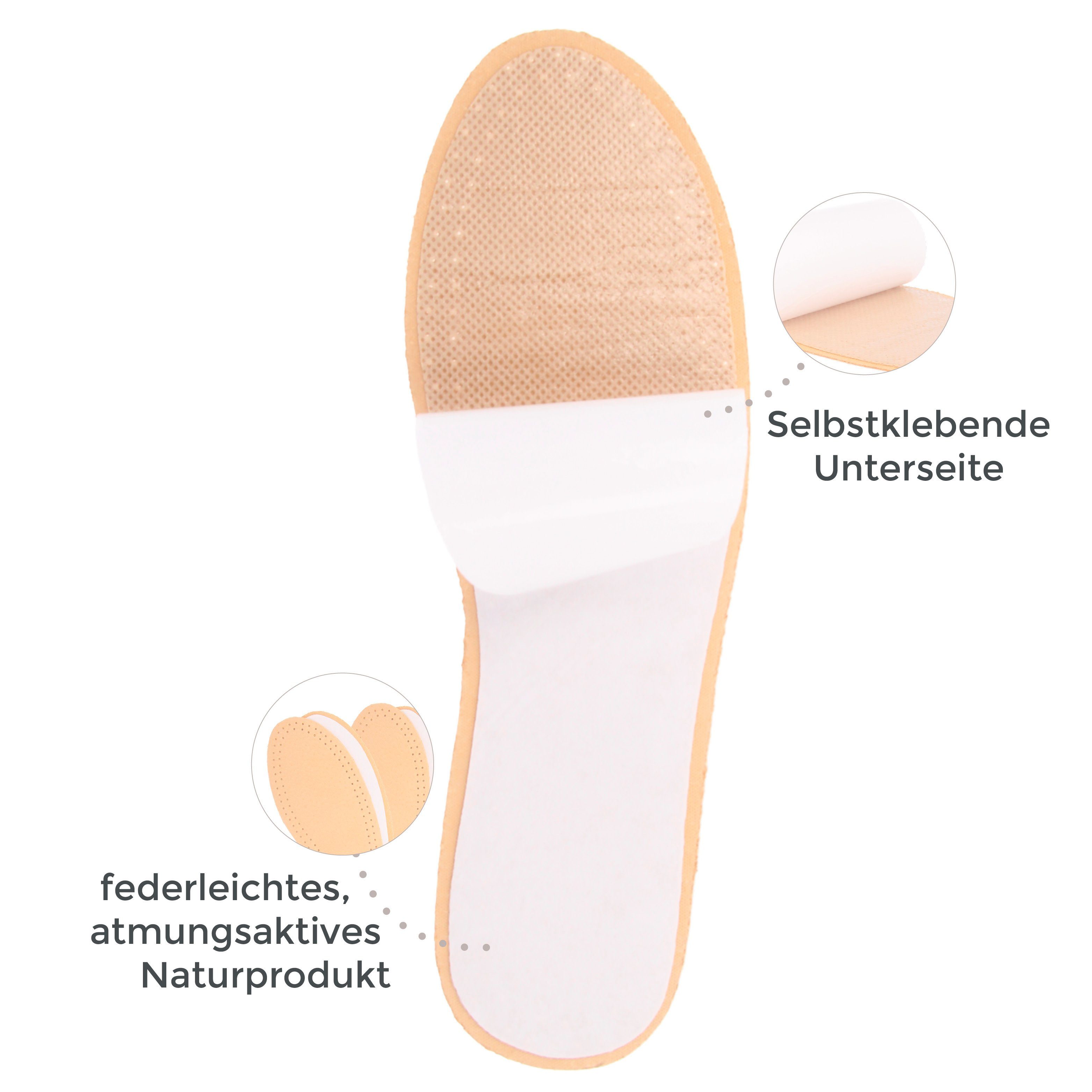 filsko Einlegesohlen Leder Latex Kork Kokos Einlegesohlen Bequem (1-tlg)