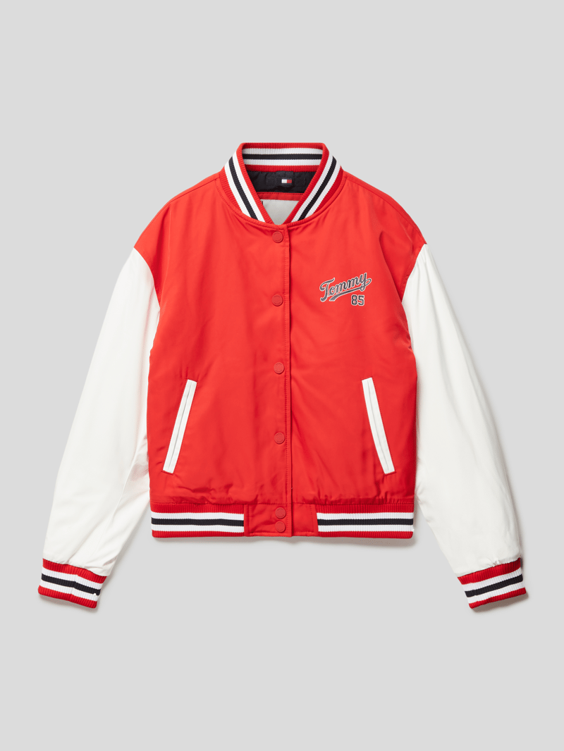 College-Jacke mit Label-Print in rot
