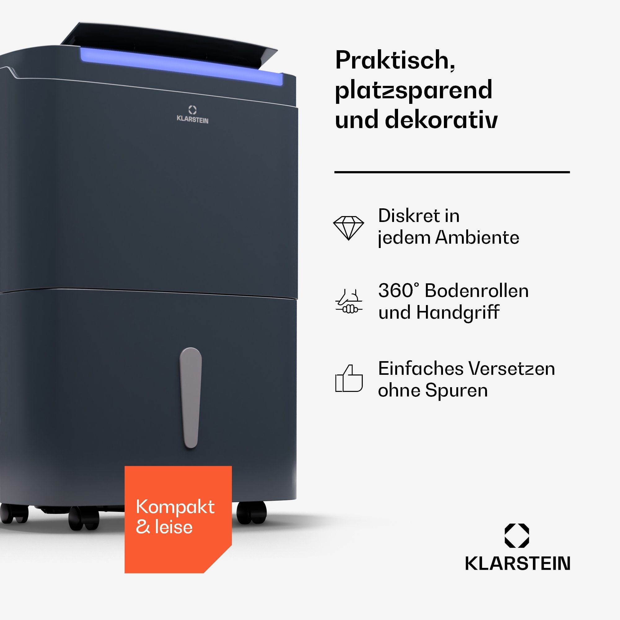 Klarstein Luftentfeuchter DryFy Connect 30 Luftentfeuchter, elektrisch WiFi Kompression 30l/d 25-30m²