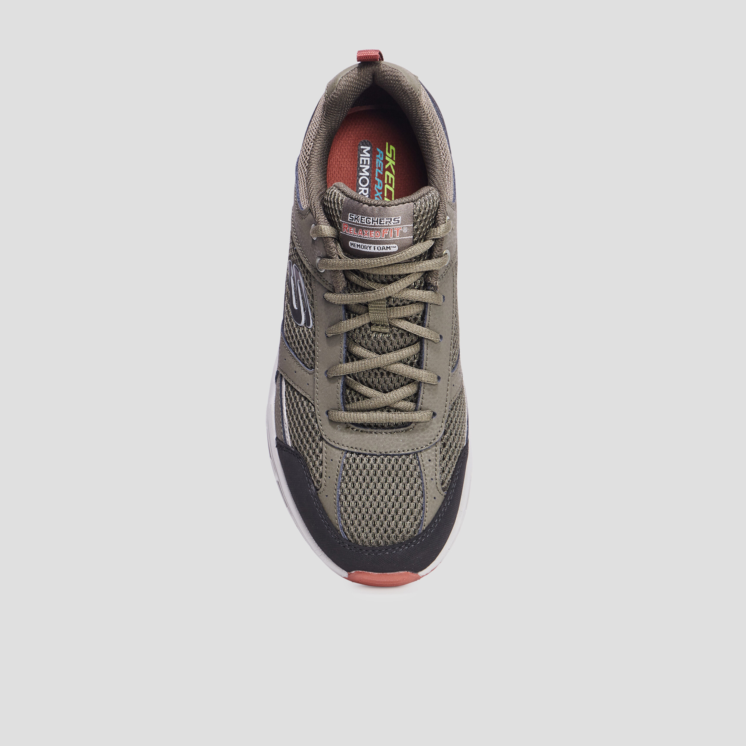 Baskets running mémoire forme Skechers vert kaki homme | La Halle