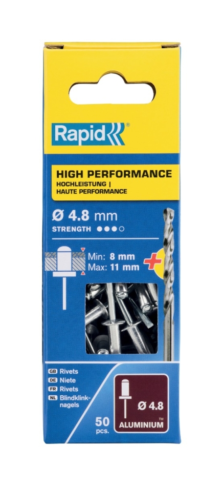 Rapid 5000389 Nagy teljesítményű vakkapcsok Ø4,8 x 14 mm 50 db
