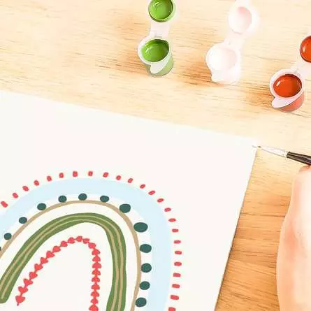 CreArt Hello Baby: Regenbogen - Malen nach Zahlen für Erwachsene