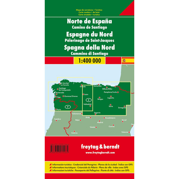 Spanien - Jakobsweg, Autokarte 1:400.000 - Straßenkarte