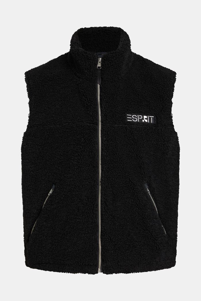 Weste aus Teddyfleece mit Logo-Stitching