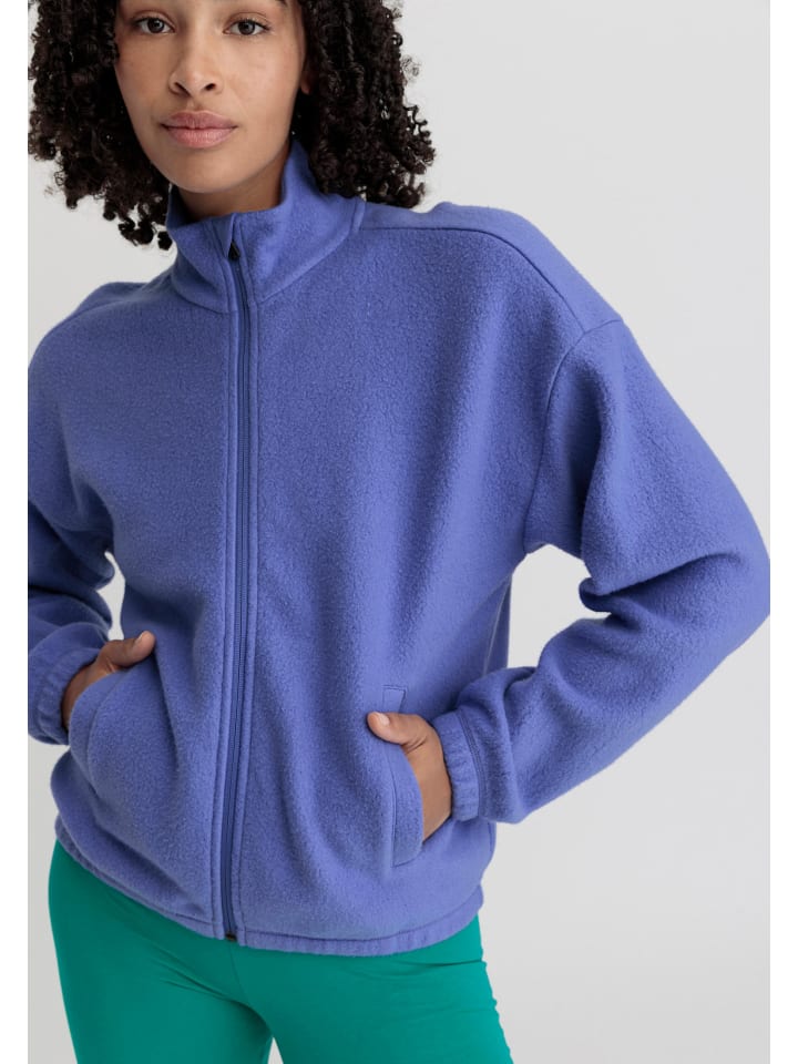 Hessnatur Fleece Jacke Relaxed in irisblau günstig kaufen