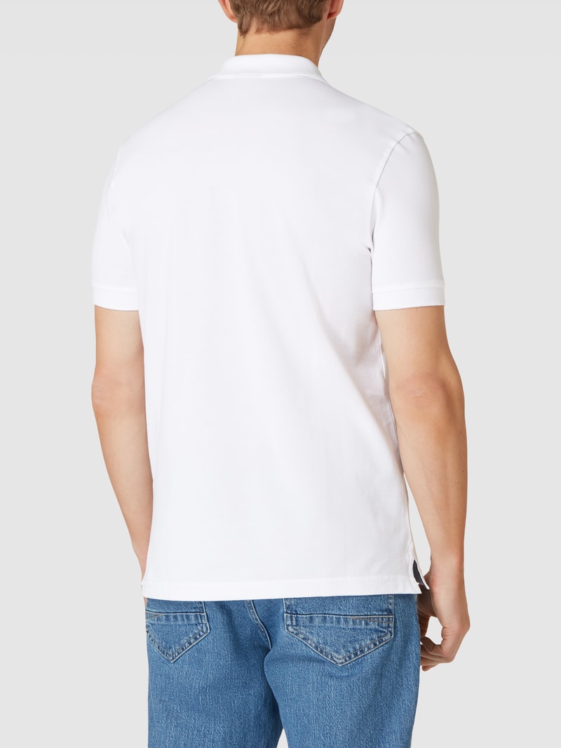 Poloshirt mit Label-Stitching in weiß