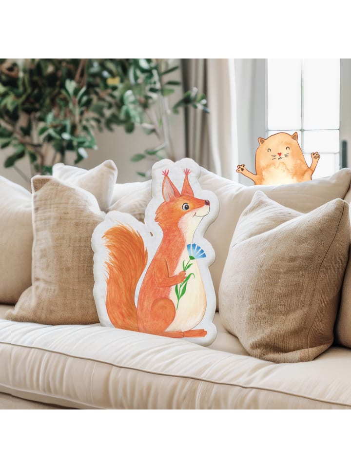 Mr. & Mrs. Panda Kissen Kuscheltier Eichhörnchen Blume ohne Spruch in Weiß günstig kaufen
