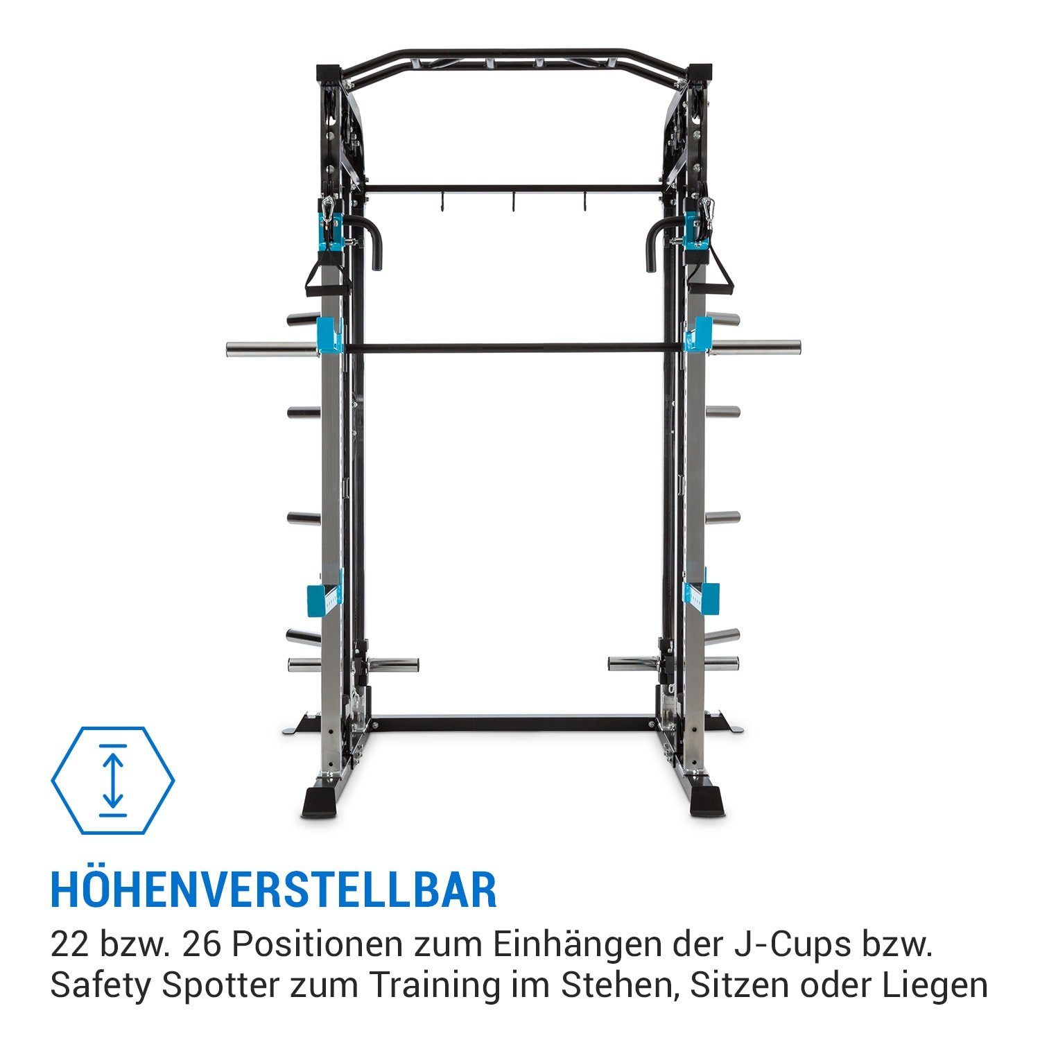 Capital Sports Multipresse Amazor M, (Set, zwei Hantelstangenaufnahmen), Kraft training Home Gym Kraftstationen Multi-Gym Fitness