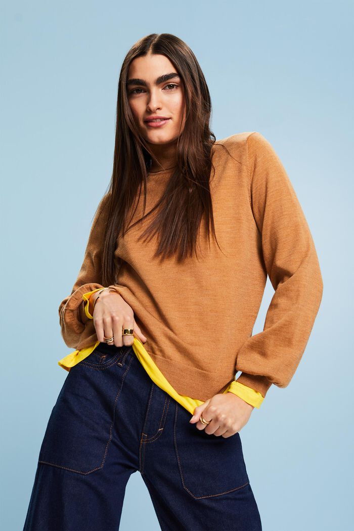 Rollkragenpullover aus Wolle