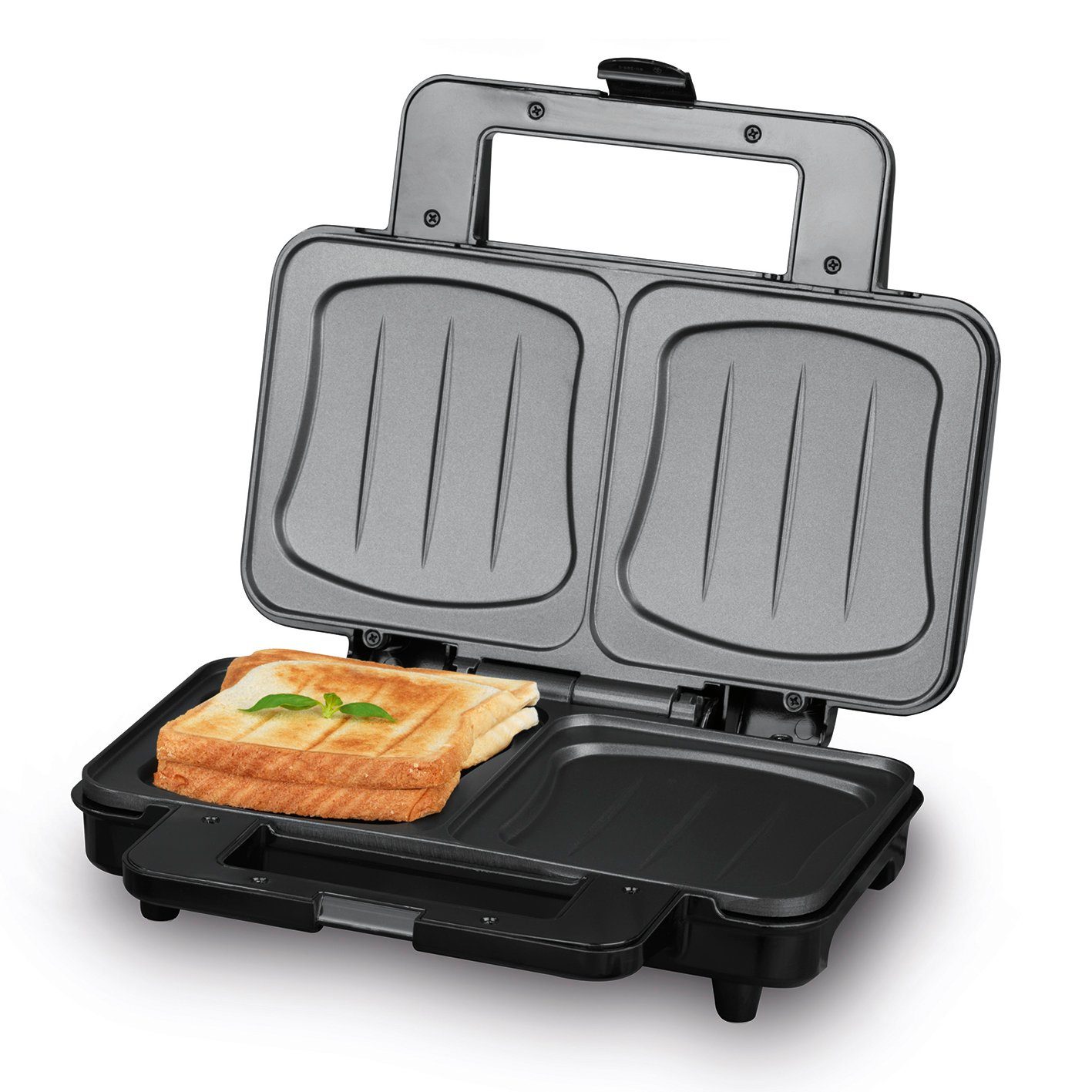 MAXXMEE Sandwichmaker, 900 W, XXL Edelstahl/Schwarz