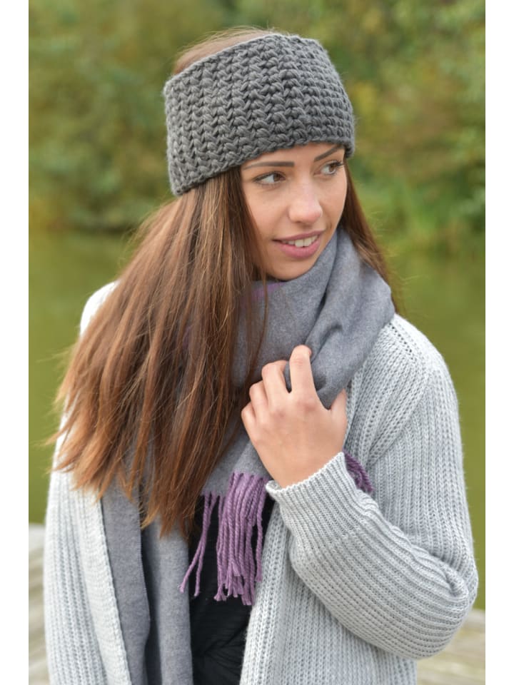 styleBREAKER Gehäkeltes Stirnband in Weinrot günstig kaufen onesize
