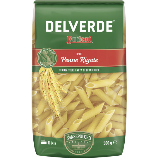 Delverde Nudeln Penne Rigate 500G