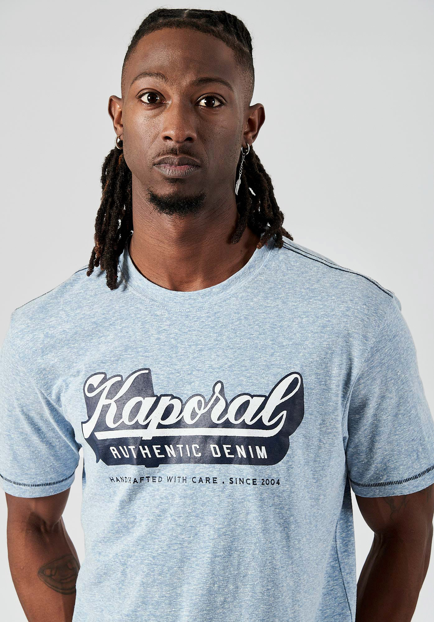 BASE   T-shirt bleu homme