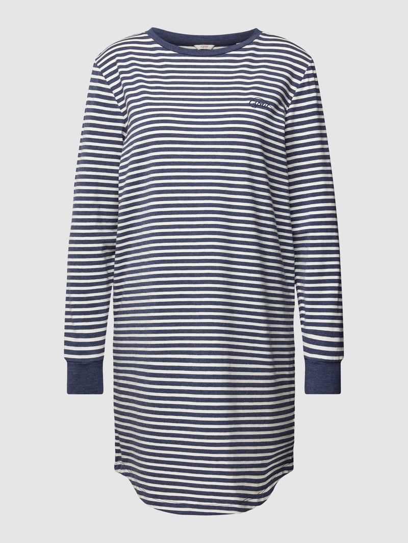Nachthemd mit Label-Print in dunkelblau