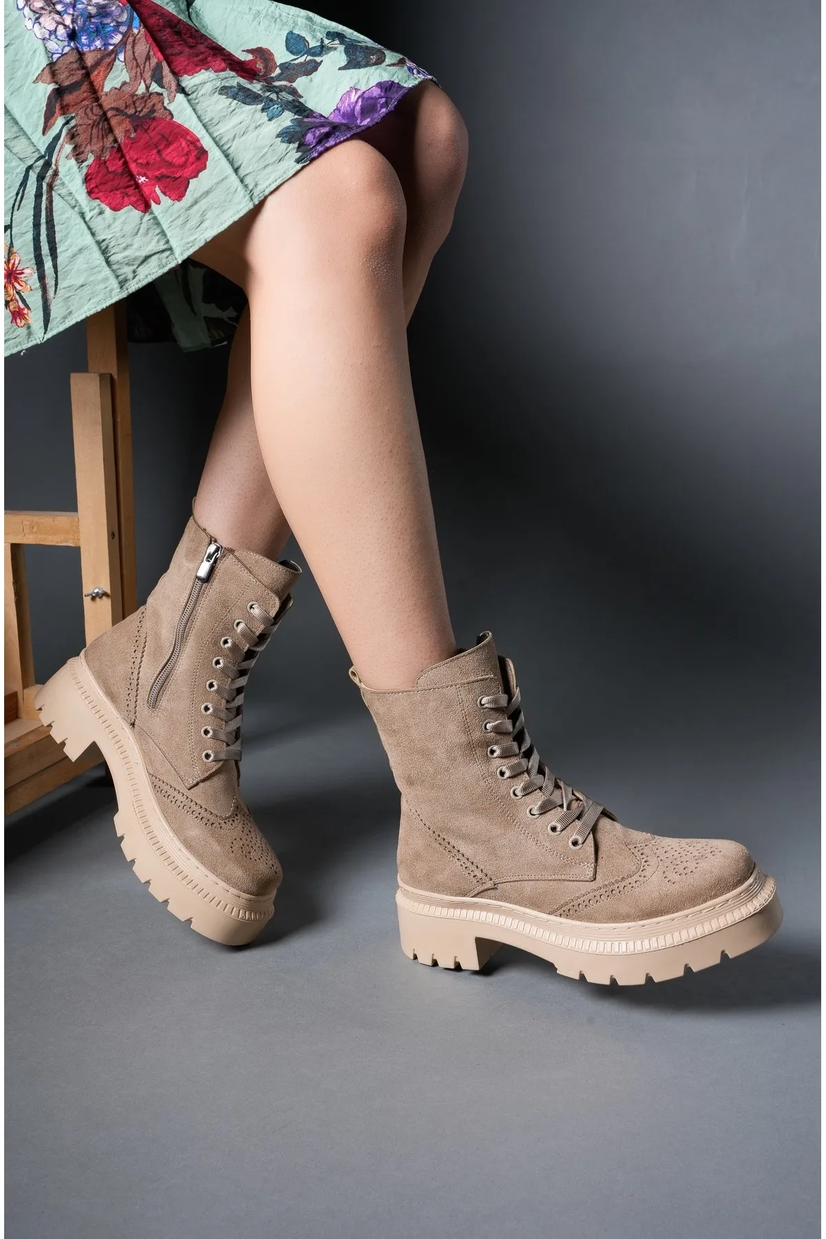 Riccon  Calaerel Damenstiefel 00121404 Nerz Wildleder