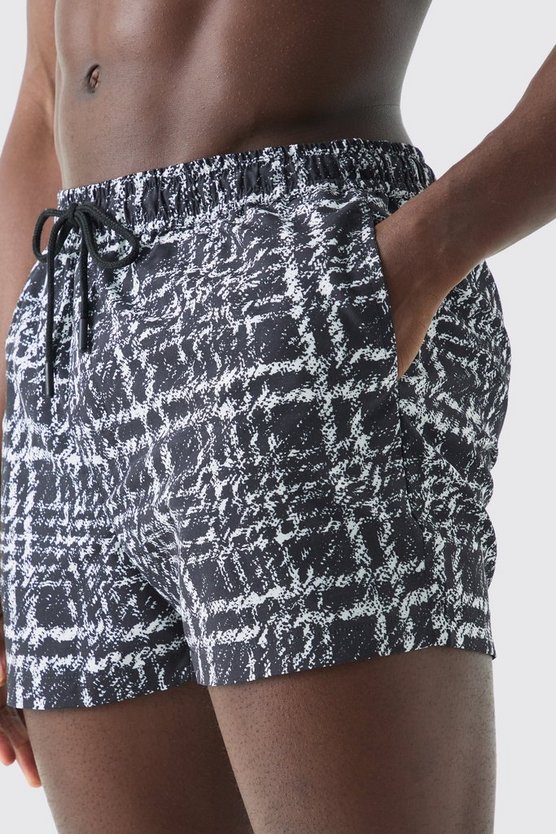 Kurze karierte Badehose