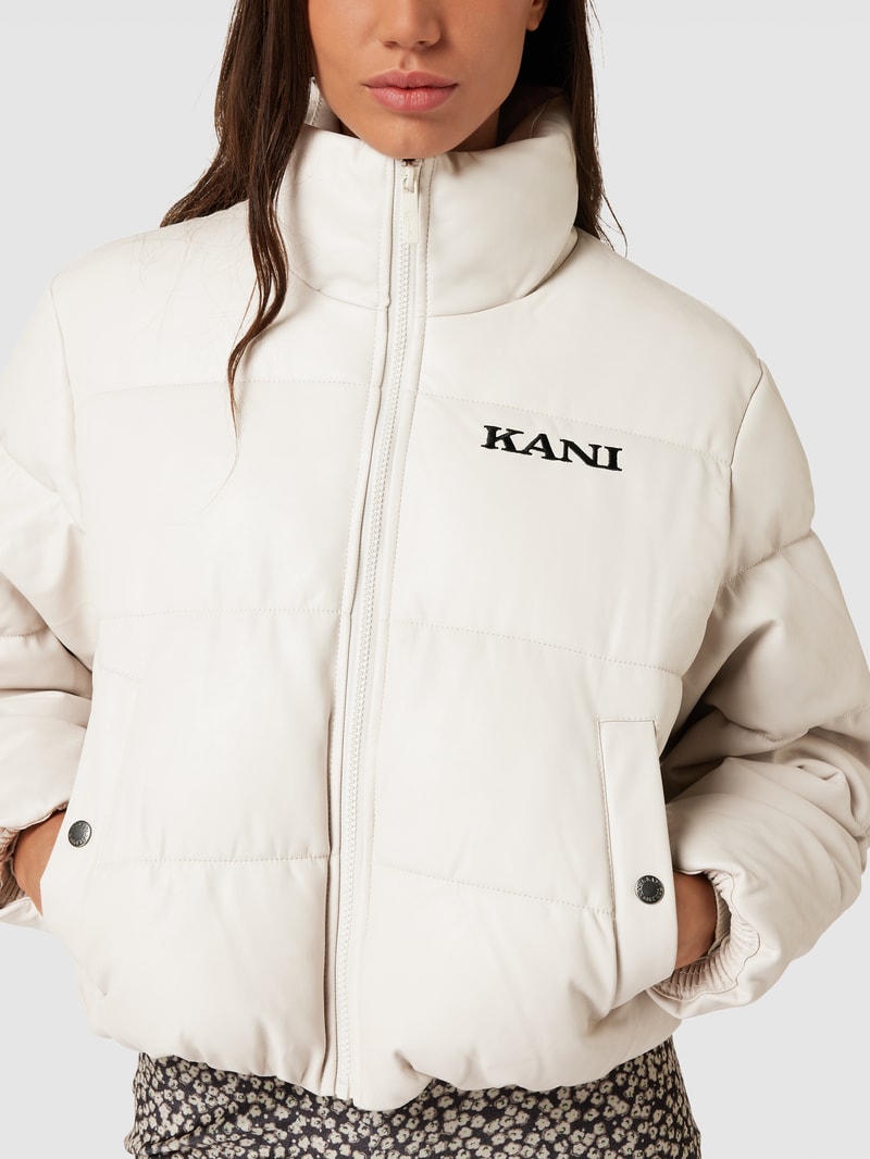 Steppjacke in Leder-Optik Modell 'Retro' in sand