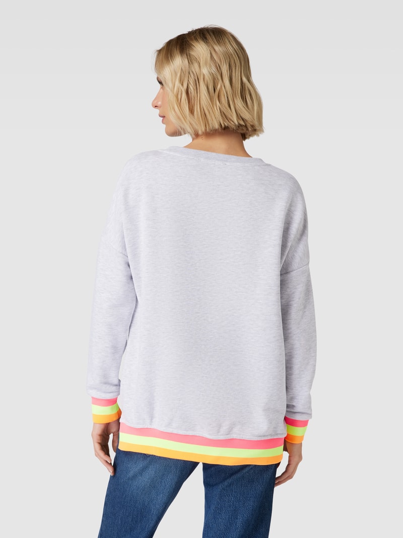 Sweatshirt mit Statement-Print Modell 'L(I)EBE!' in hellgrau meliert