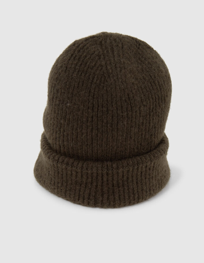 Set bonnet et écharpe kaki tricot Femme