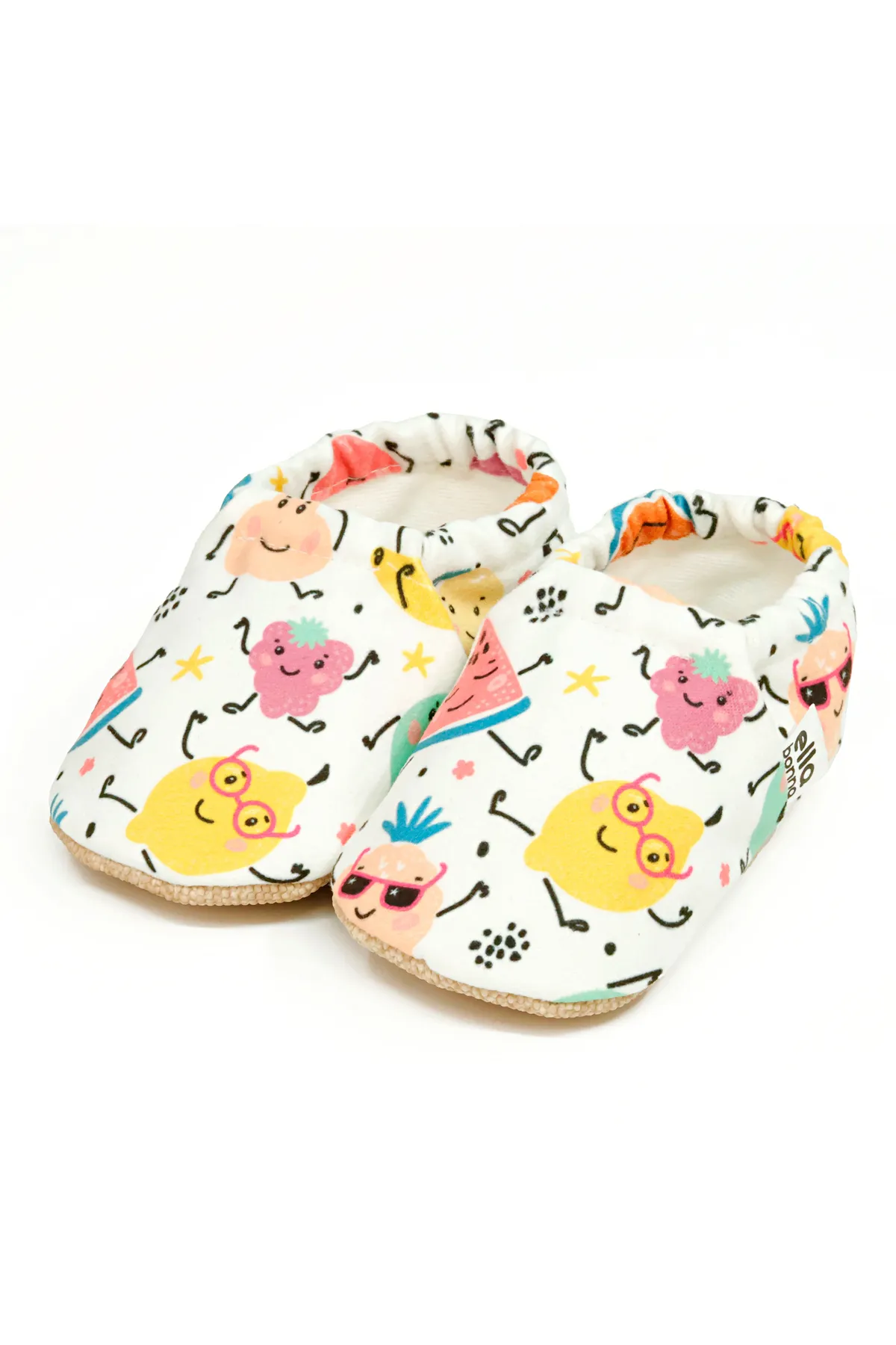 Ella Bonna  Rutschfeste Sohle, fröhliche Früchte, Babyschuhe, Heimstiefel, Hausschuhe, Kinderzimmerschuhe, Hausschuhe