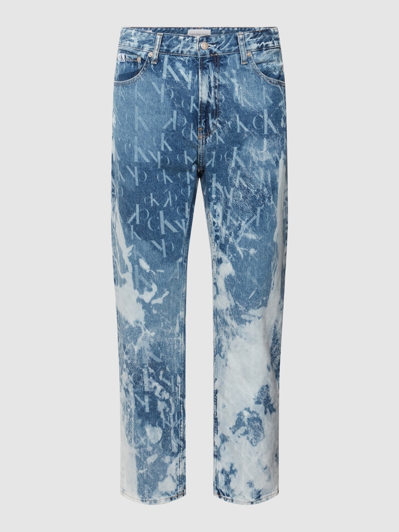 Jeans mit Allover-Muster in jeans
